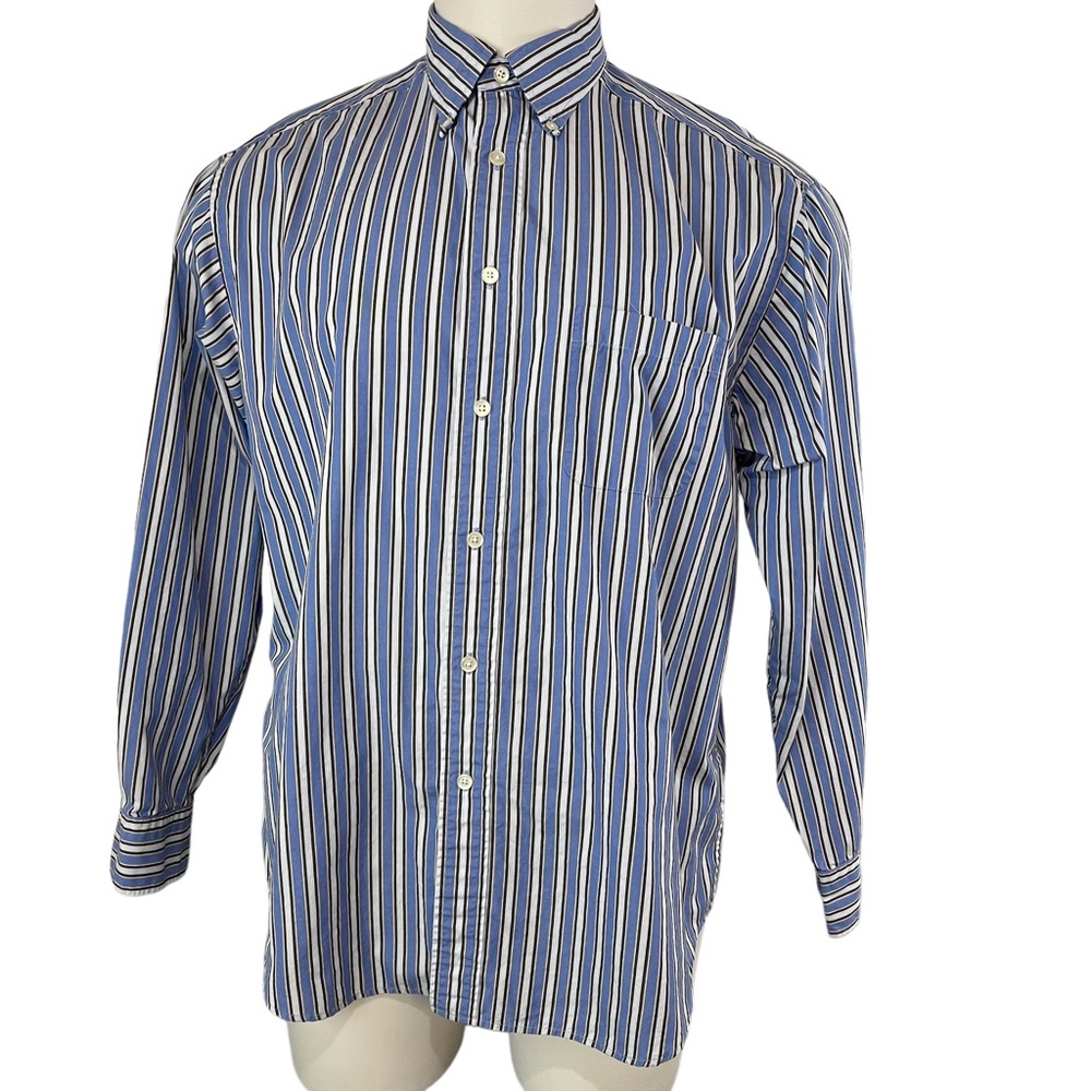 Turnbury Men's Blue Striped Long Sleeve Button Down Shirt Size Large (558)
